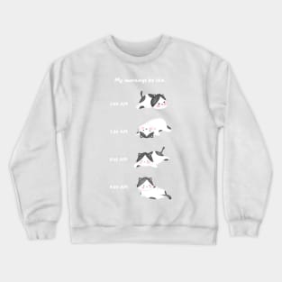 Lazy Black and White Cat Crewneck Sweatshirt